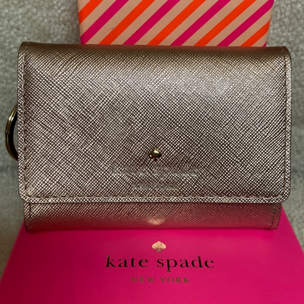 kate spade small rose gold wallet